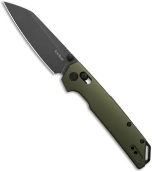 Kershaw Iridium Reverse Tanto Folding Pocket Knife, Sleek 3.4 inch D2 Steel Blade, DuraLock Locking Mechanism, Aluminum Handle, Designed in the USA (Green Aluminum/Black Stonewash)