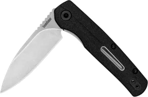 Kershaw Korra Folding Pocket Knife, Silver 2.75 inch Assisted Opening Blade, Black GFN Handle, Pocketclip