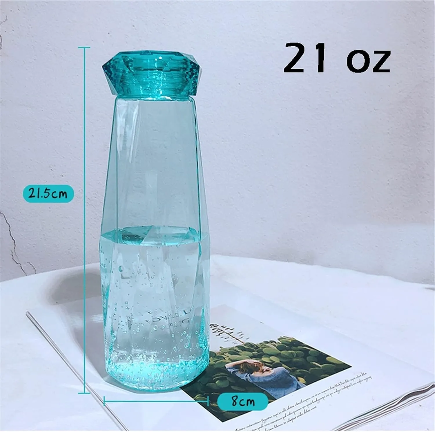 kettles Simple Portable Water Botttles,Creative Plastic Durable Sports Bottle,Clear Outdoor Cup-Leak Proof,Wide Mouth Transparent canteen(D)