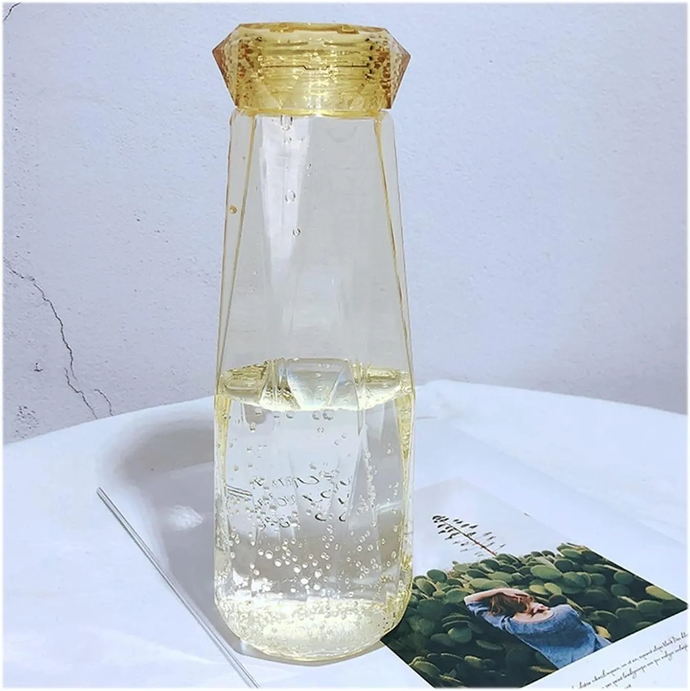 kettles Simple Portable Water Botttles,Creative Plastic Durable Sports Bottle,Clear Outdoor Cup-Leak Proof,Wide Mouth Transparent canteen(D)
