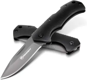 Kilimanjaro Victus Folding Knife, Drop Point Titanium Nitride Coated Blade, One Size