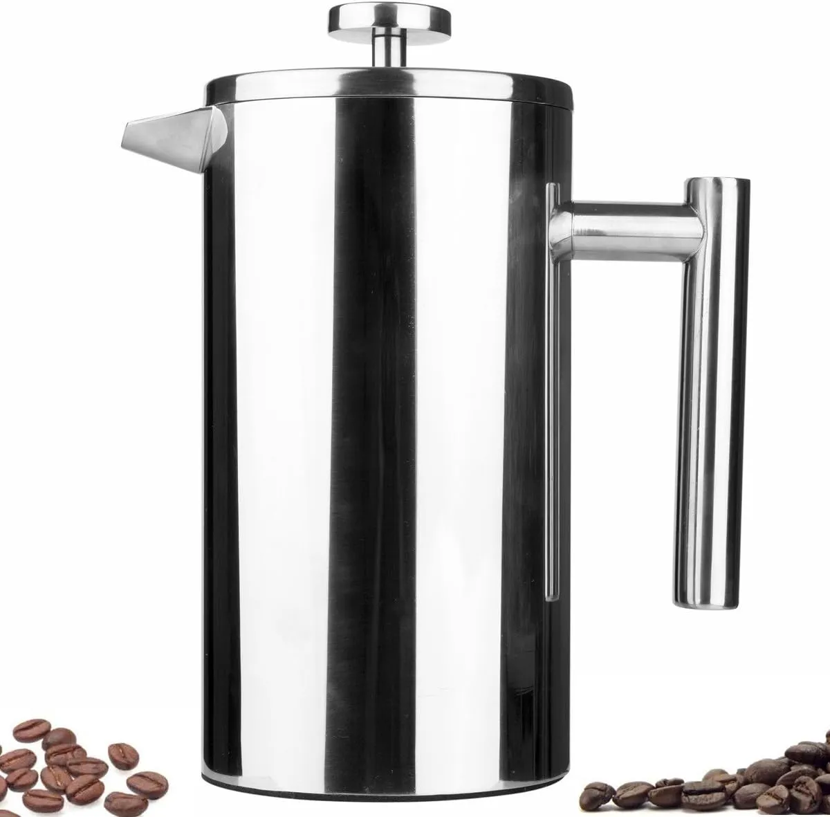 Kingnice 8 Cup Camping Stainless Steel Tea or Coffee French Press Coffee Maker, Thick Durable Non-slip (1000 ml, 34 oz)