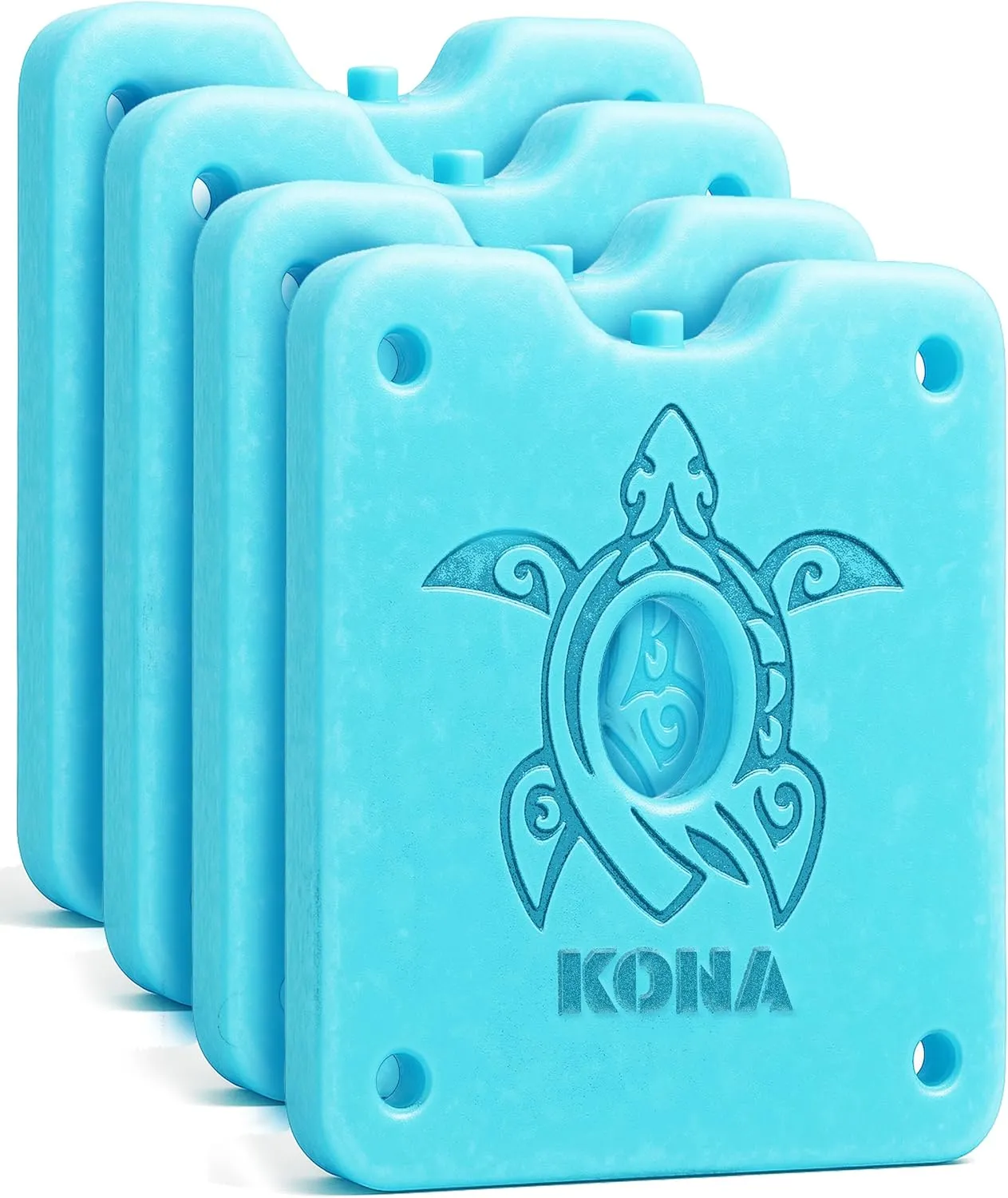 Kona Large Reusable Ice Packs for Coolers – Cooler Ice Packs with Turtle Design for Long-Lasting Cold, Freezer Packs, Ice Packs Cooler – Ideal for Camping, Travel, and Lunchboxes (Set of 4)