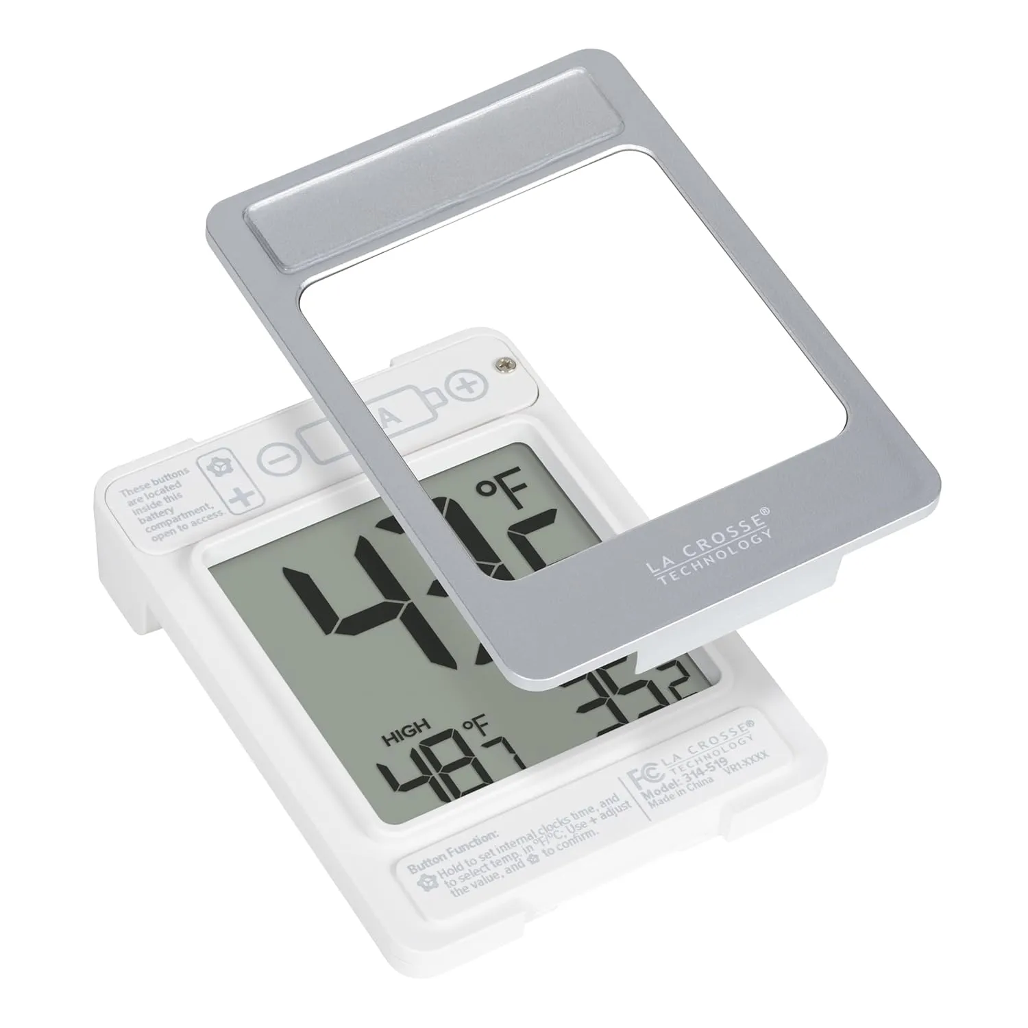 La Crosse Technology 314-519 Digital Window Battery Operated Thermometer with Daily Records