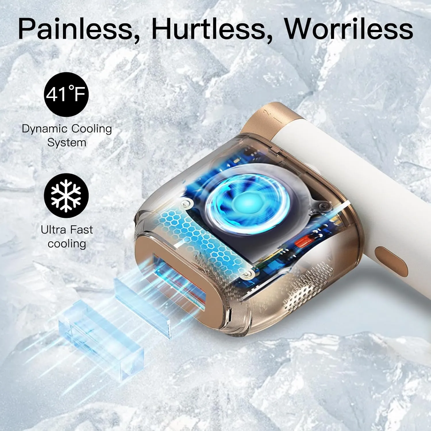 Laser Hair Removal, BoSidin IPL Hair Removal with Painless Ice-Cooling, 2-in-1 Face SR Rejuvenation, 6 1 Modes, 6 Levels Hair Removal for Women Permanent, Laser Hair Removal Kit with Shaver, Goggles
