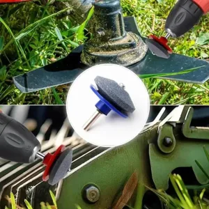 Lawn Mower Blade Sharpener Set, 6 Pieces, Multi-Tool Sharpening Kit for Blades, Axes, Machetes, Scissors (green)