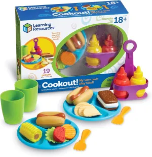 Learning Resources New Sprouts Cookout! ,19 Pieces, Ages 18  Months, Barbecue Set, Pretend Play Food for Toddlers