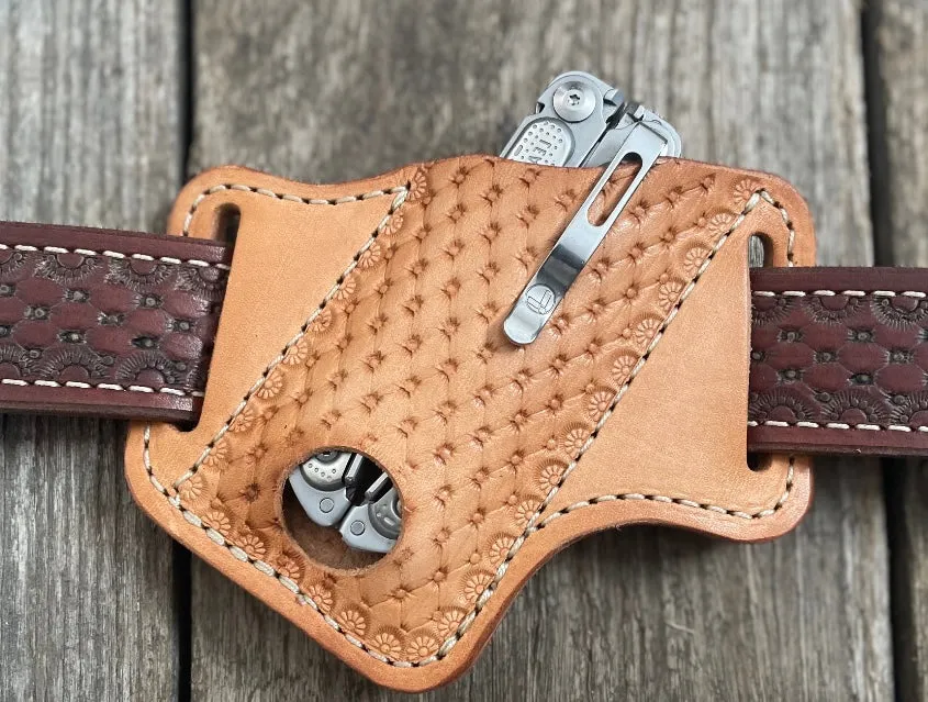 Leatherman sheath multi tool sheath Gerber sheath Leather Tool Organizer with slide up hole Made in USA
