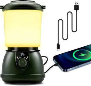 LED Camping Lantern Rechargeable, 5200mAh Camping Essential with 5 Light Modes, IPX5 Waterproof, Portable Lantern Flashlight for Power outages Hurricane, Hiking, Fish, Emergency, and Home