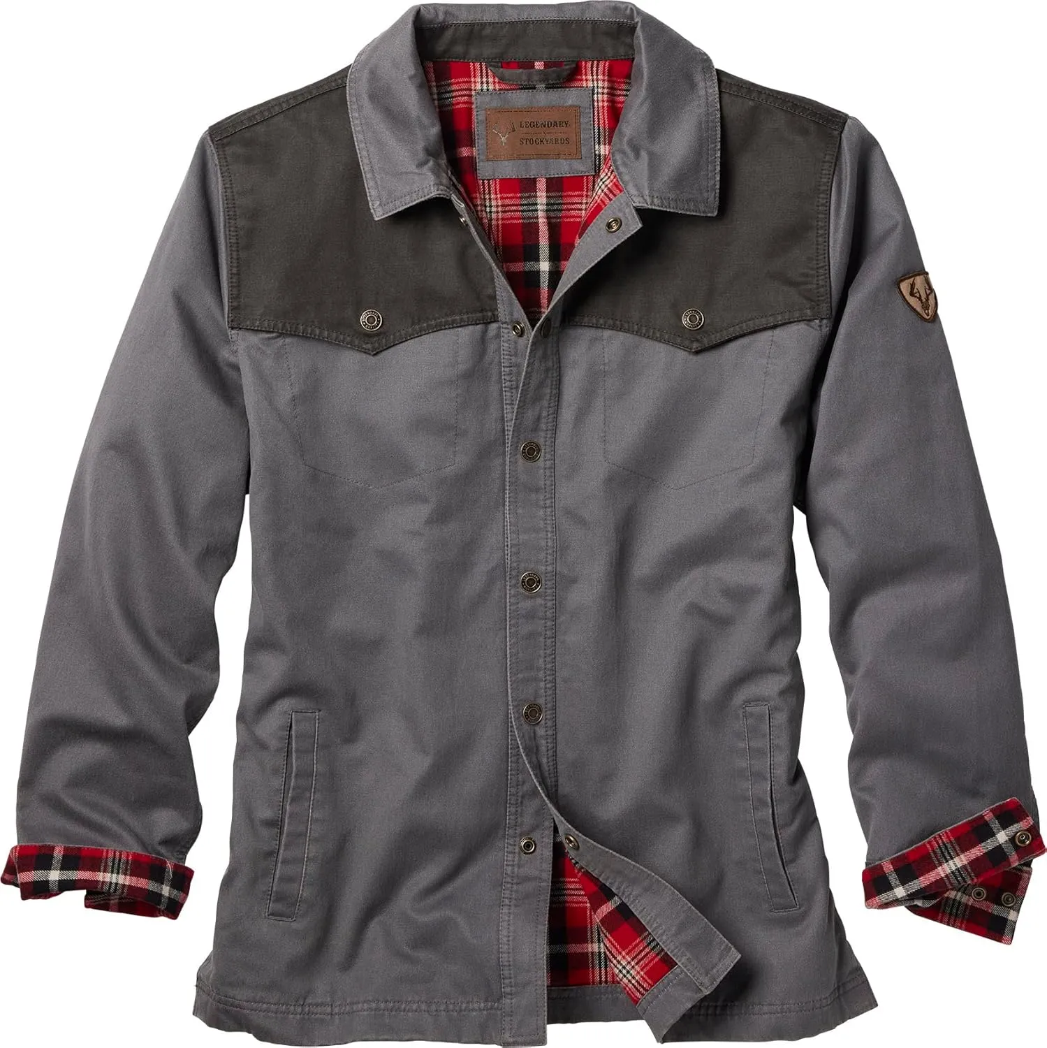 Legendary Whitetails Men's Stockyards Lonestar Waxed Canvas Shirt Jacket, Iron, Large