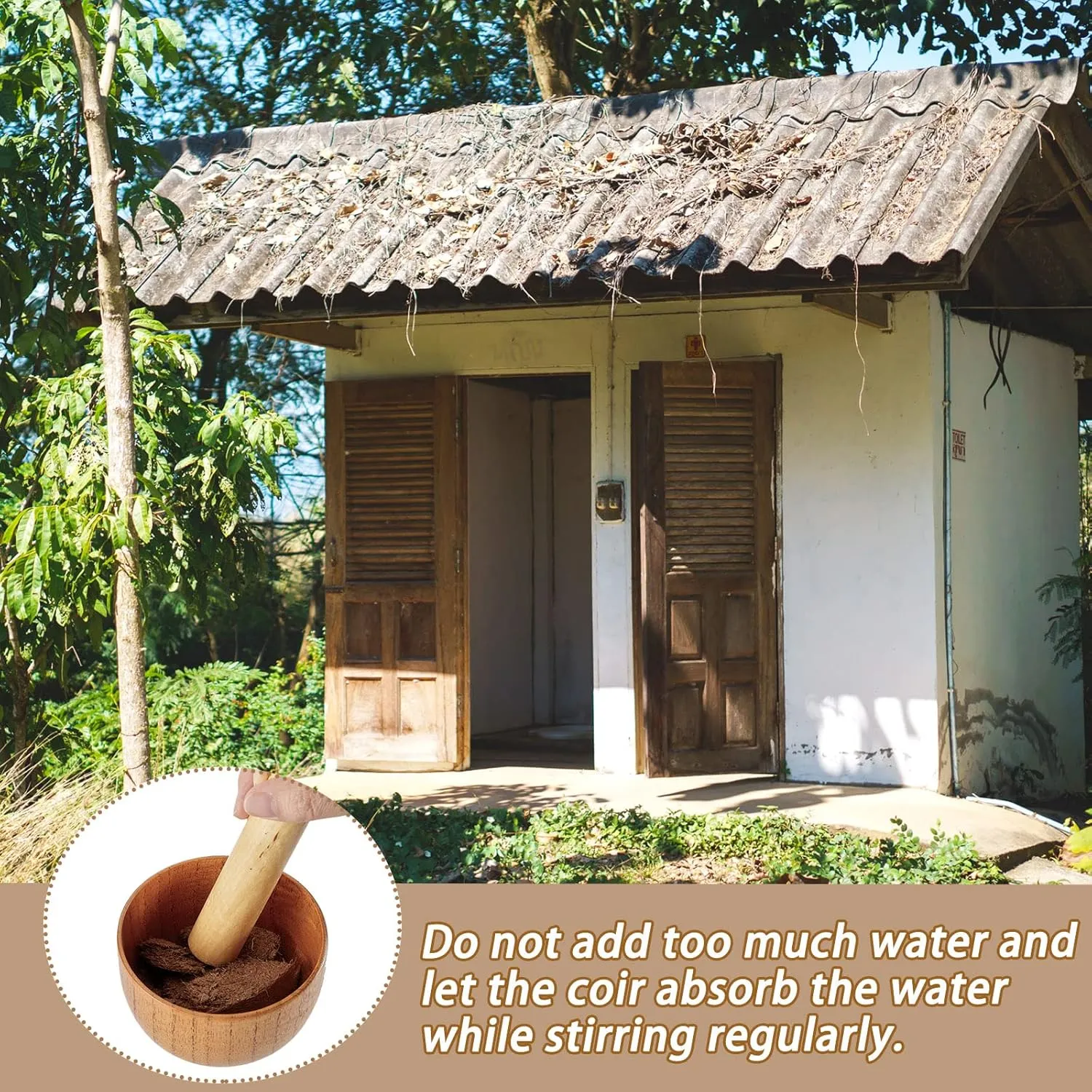 LEIFIDE Composting Toilet Coconut Coir Disks Coir Soil Disc for Organic Composting Toilet Indoor Outdoor Use, 3.94 x 0.59 Inches(24 Pcs)