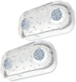 LFI Lights Outdoor Emergency Light - Wet Location Rated, Battery Backup, Adjustable Heads, UL Listed, Commercial & Residential Use, Egress Lighting, Weatherproof (2 Pack)