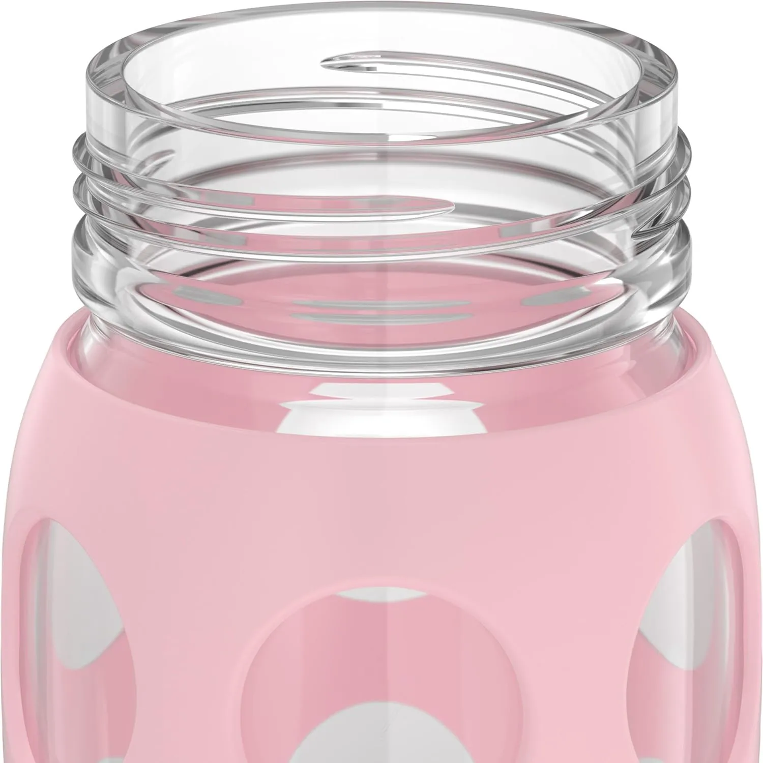 Lifefactory 22-Ounce Glass Water Bottle with Pivot Straw Cap and Protective Silicone Sleeve, Desert Rose