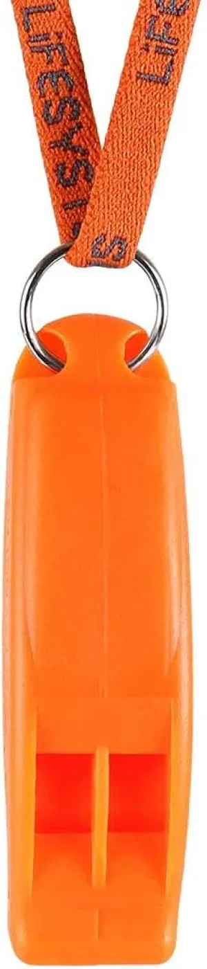 Lifesystems Safety and Emergency Whistle with Lanyard for Outdoors, Mountaineering, Boating and Signalling, Orange
