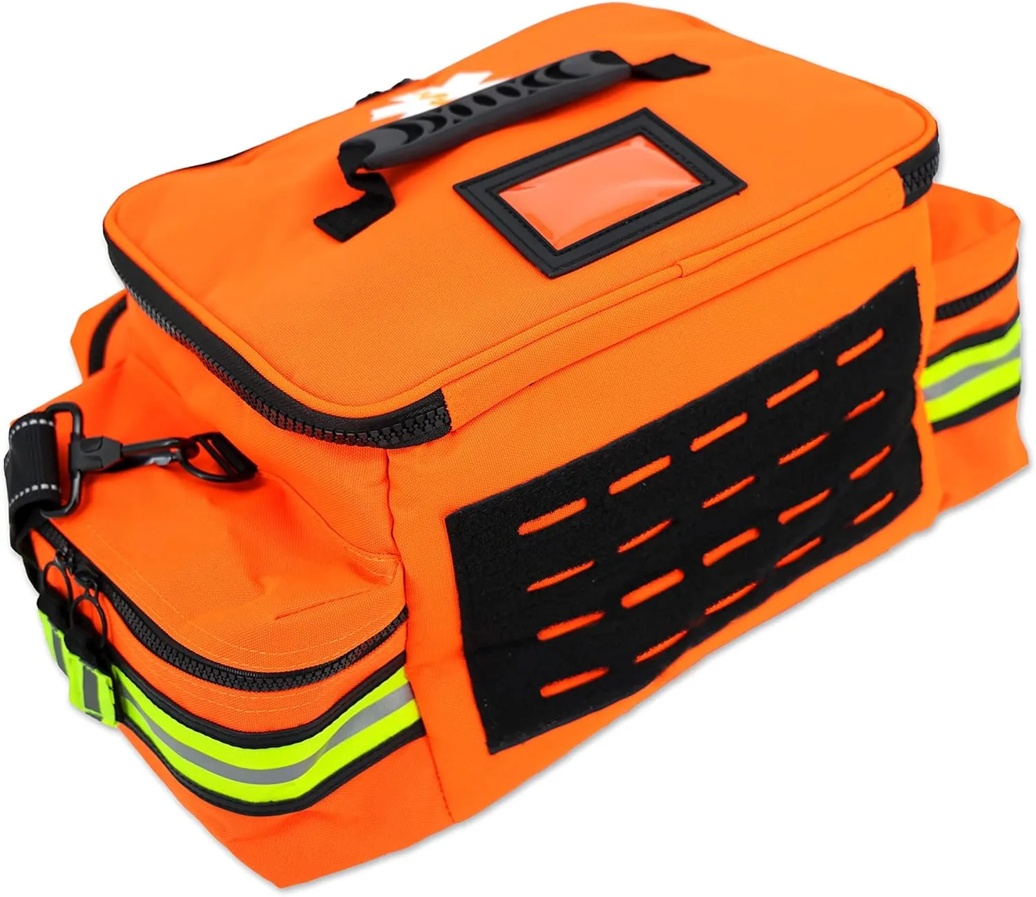 Lightning X Mid-Sized First Responder EMT Bag | LXMB25 | Fully Stocked w/ 248  First Aid Supplies   Trauma Pak w/C.A.T. Tourniquet & QuikClot - Orange