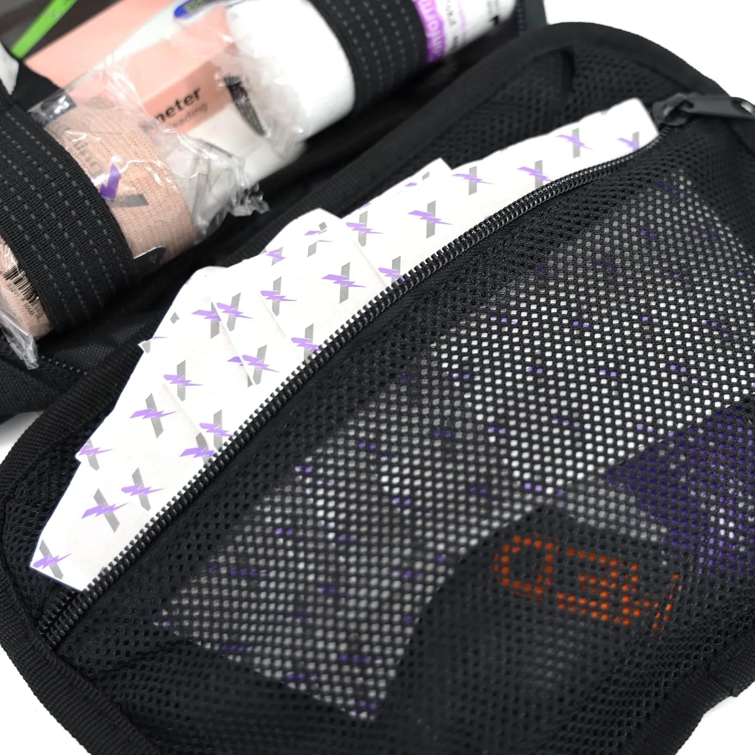 Lightning X Premium Rip-Away Individual First Aid Kit for Vehicle Head Rest - Stealth Black