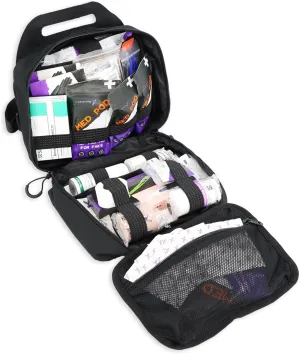 Lightning X Premium Rip-Away Individual First Aid Kit for Vehicle Head Rest - Stealth Black
