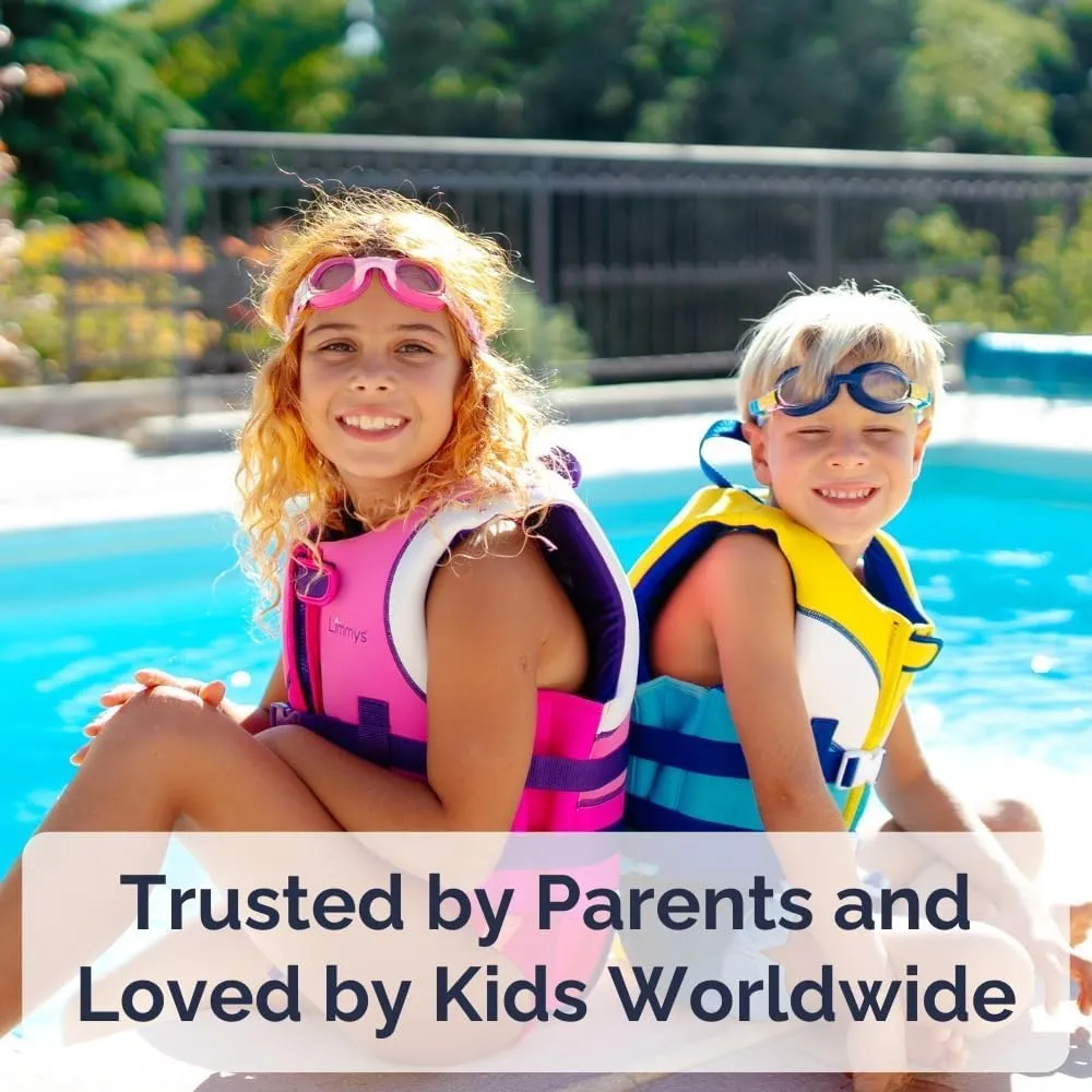 Limmys Premium Kids Swim Vest – Toddler Swim Jacket and Buoyancy Swimming Aid – Modern Design Swimming Vest for Boys and Girls – Innovative Safety-First Features