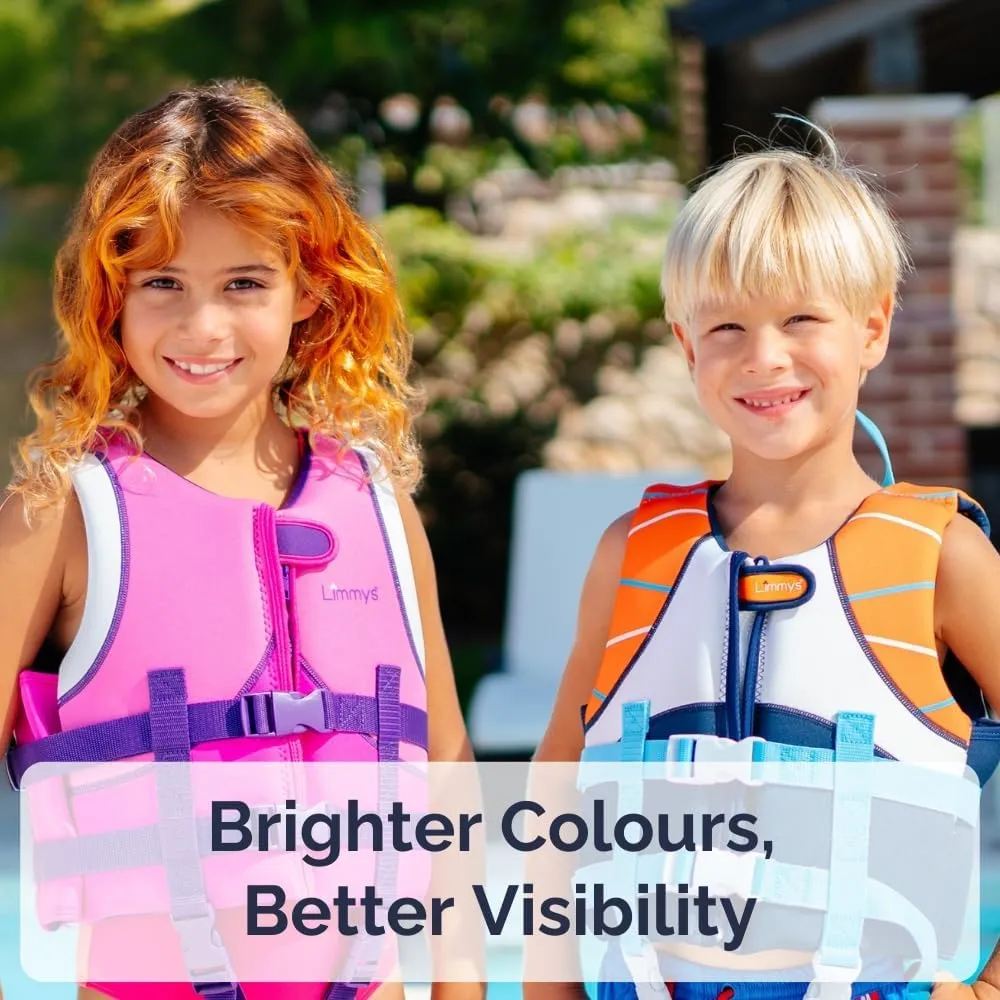 Limmys Premium Kids Swim Vest – Toddler Swim Jacket and Buoyancy Swimming Aid – Modern Design Swimming Vest for Boys and Girls – Innovative Safety-First Features