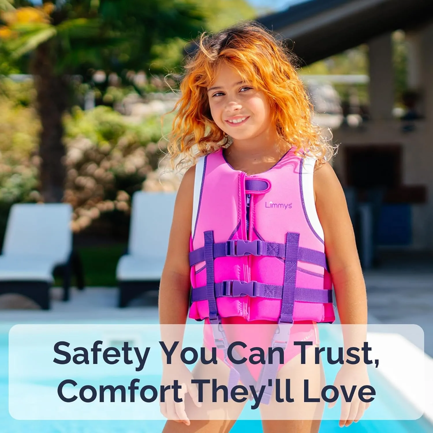 Limmys Premium Kids Swim Vest – Toddler Swim Jacket and Buoyancy Swimming Aid – Modern Design Swimming Vest for Boys and Girls – Innovative Safety-First Features