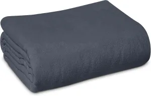 Linteum Textile Supply 100% Cotton Hospital Patient Bath Blanket, Bed Bath Sheet, Twin Blanket Lightweight Sheet Blankets 70x90 in, 1.75 lb. Charcoal
