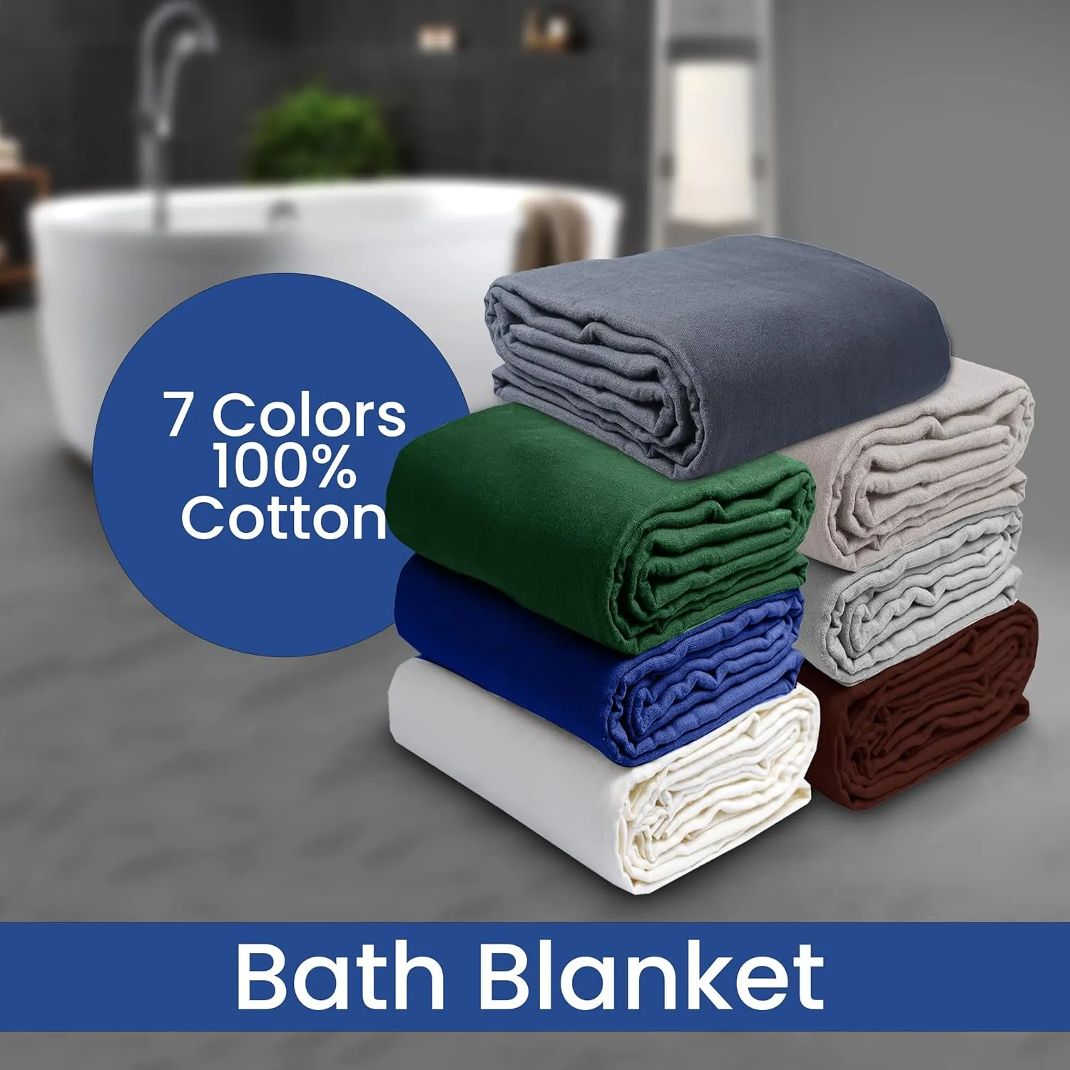 Linteum Textile Supply 100% Cotton Hospital Patient Bath Blanket, Bed Bath Sheet, Twin Blanket Lightweight Sheet Blankets 70x90 in, 1.75 lb. Charcoal
