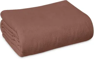 Linteum Textile Supply 100% Cotton Hospital Patient Bath Blanket, Bed Bath Sheet, Twin Blanket Lightweight Sheet Blankets 70x90 in, 1.75 lb. Chocolate