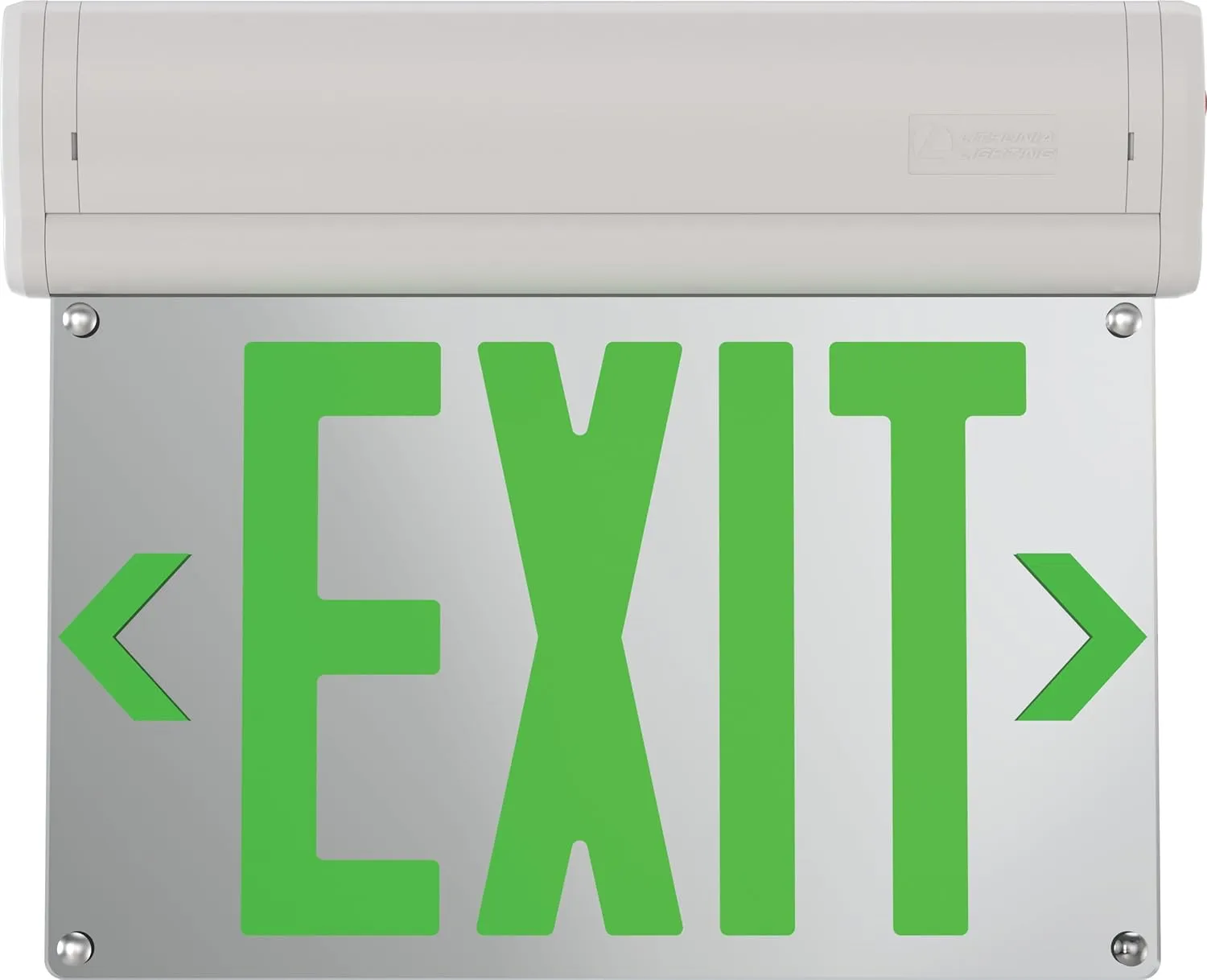 Lithonia Lighting Basics Edge-lit LED Exit Sign with Green Letters, Universal Mount Emergency Exit Only Sign, Ni-Cad Battery Backup (BE W G UM M2)