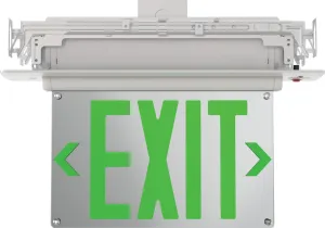 Lithonia Lighting Basics Edge-lit LED Exit Sign with Green Letters, Universal Mount Emergency Exit Only Sign, Ni-Cad Battery Backup (BE W G UM M2)