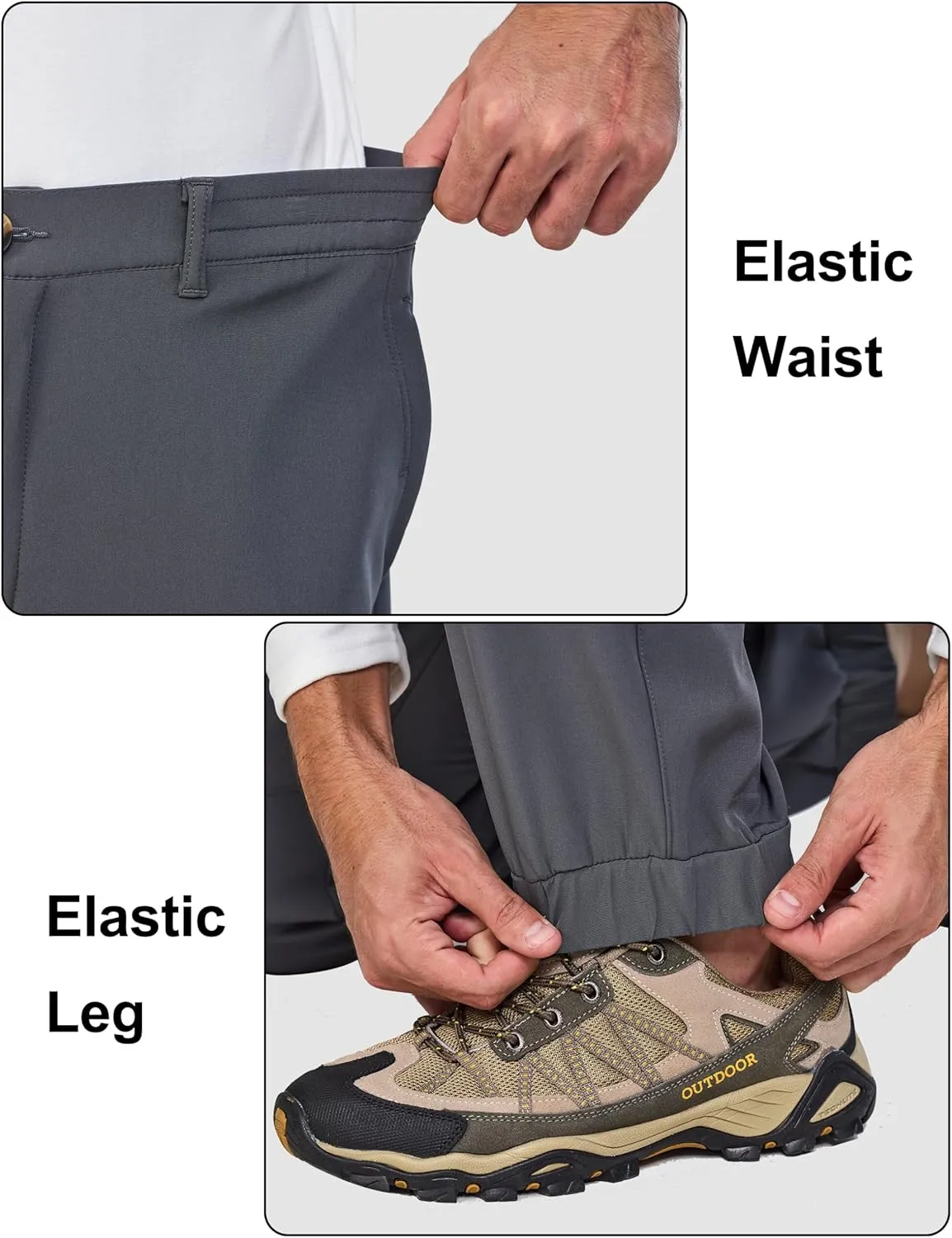 Little Donkey Andy Winter Warm Fleece Lined Pants for Men Water Resistance Outdoor Cargo Snow Ski Hiking