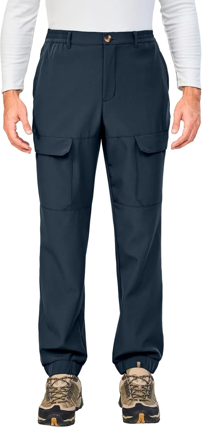 Little Donkey Andy Winter Warm Fleece Lined Pants for Men Water Resistance Outdoor Cargo Snow Ski Hiking