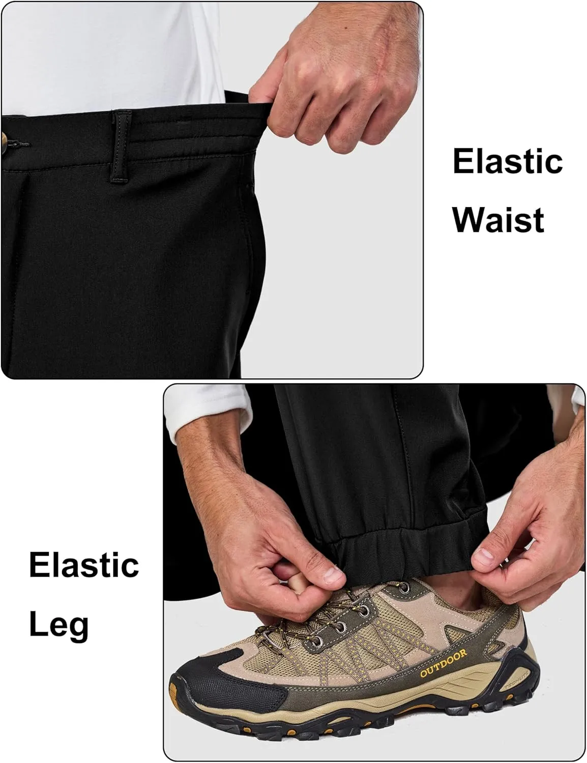 Little Donkey Andy Winter Warm Fleece Lined Pants for Men Water Resistance Outdoor Cargo Snow Ski Hiking