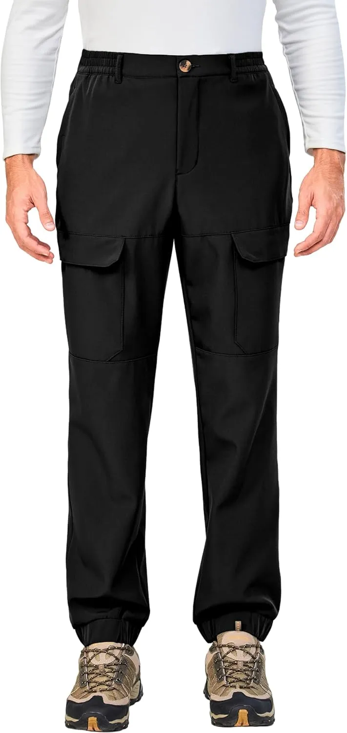 Little Donkey Andy Winter Warm Fleece Lined Pants for Men Water Resistance Outdoor Cargo Snow Ski Hiking