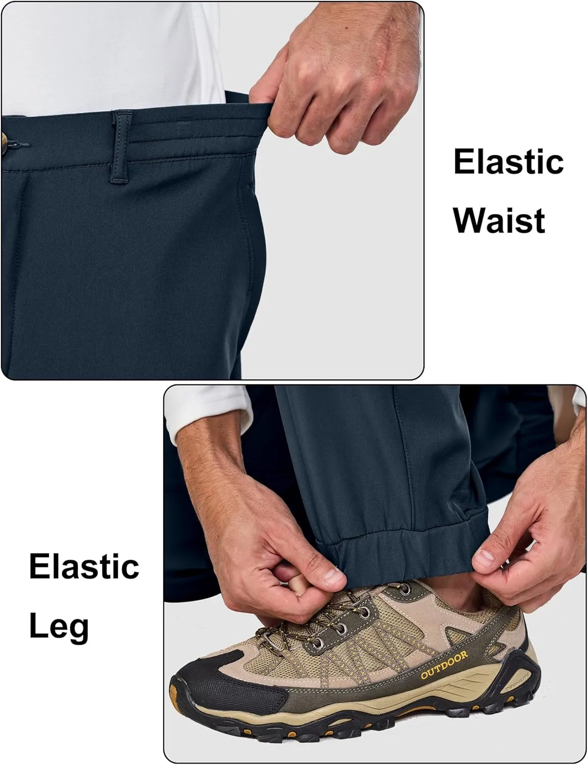 Little Donkey Andy Winter Warm Fleece Lined Pants for Men Water Resistance Outdoor Cargo Snow Ski Hiking