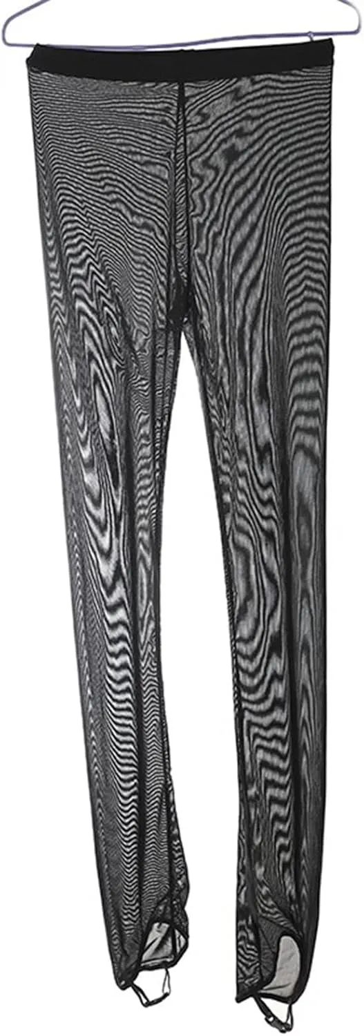 LIUHUO Girls Ice Skating Tights Mesh Compression Leggings
