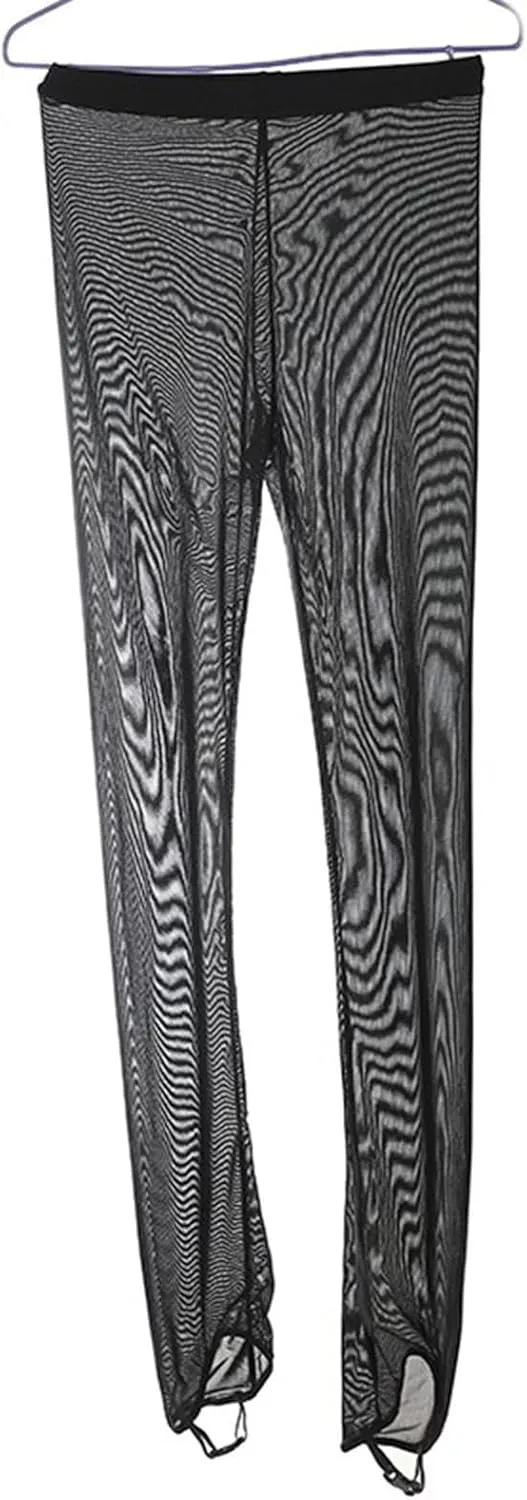 LIUHUO Girls Ice Skating Tights Mesh Compression Leggings