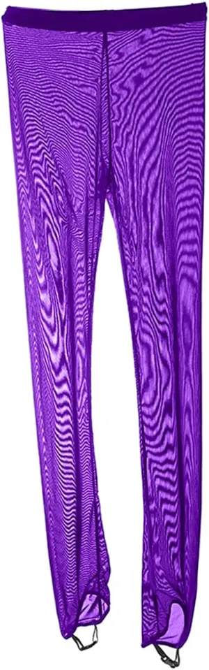 LIUHUO Girls Ice Skating Tights Mesh Compression Leggings