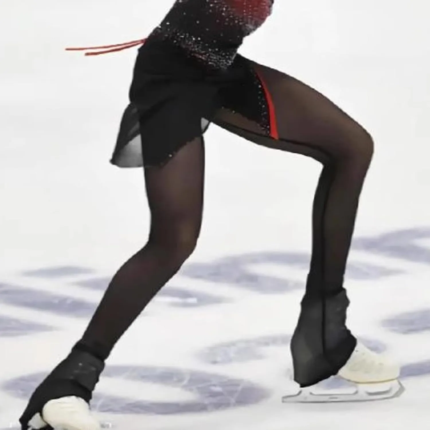 LIUHUO Girls Ice Skating Tights Mesh Compression Leggings