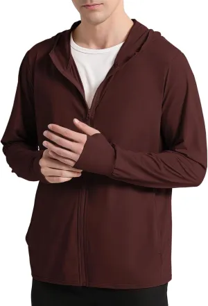 Locachy Men's UPF 50  Sun Protection Outdoor Lightweight Full Zip Hoodie Jacket Long Sleeve Fishing Hiking Performance Shirt