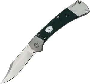 Lockback Folding Knife，Button Lock Assisted Opening Pocket Knives for Men，3'' 440C Clip Point Steel Blade and Green G10 Handle，EDC Tactical Knife for Camping