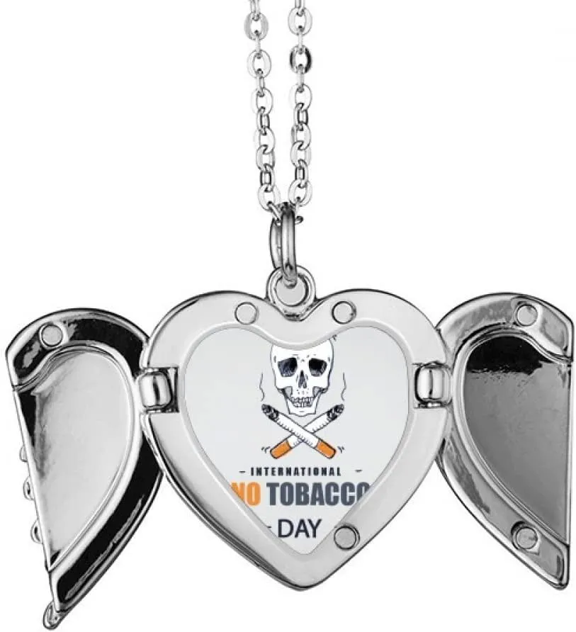 Logo l No Tobacco Day Angel Wings Necklace Pendant Fashion Gift