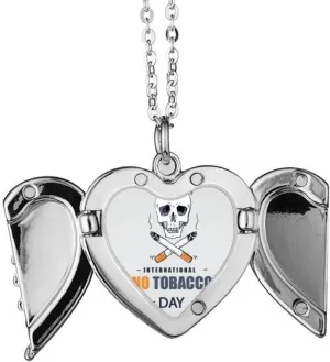 Logo l No Tobacco Day Angel Wings Necklace Pendant Fashion Gift