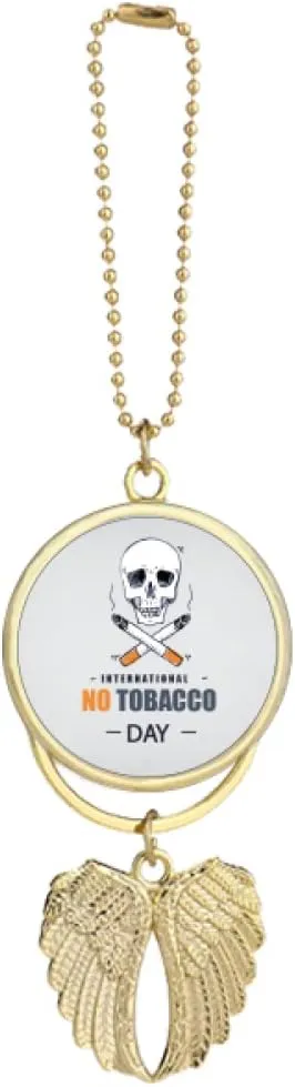 Logo l No Tobacco Day Car Keychain Angel Wing Pendant