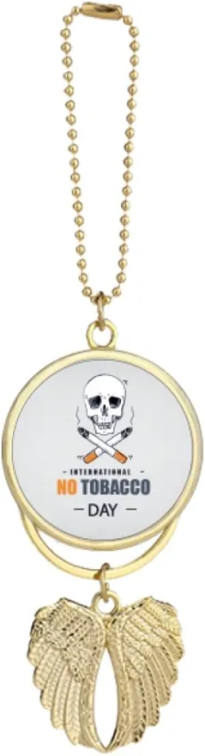 Logo l No Tobacco Day Car Keychain Angel Wing Pendant
