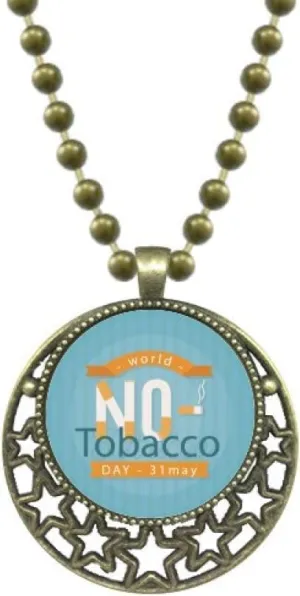 Logo No Tobacco Day Art Deco Gift Fashion Pendant Star Necklace Moon Chain Jewelry