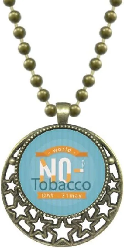 Logo No Tobacco Day Art Deco Gift Fashion Pendant Star Necklace Moon Chain Jewelry