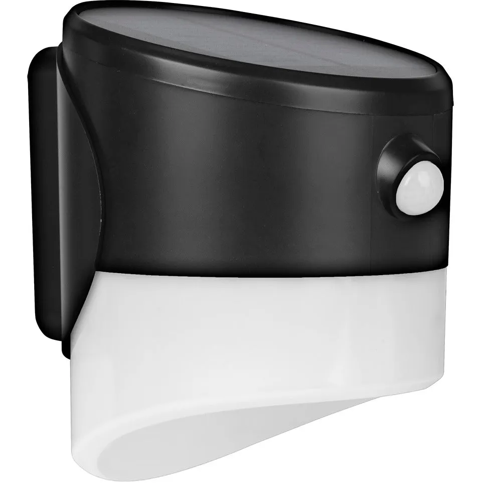 Luceco LEXSL20B40 Solar Guardian Wall Lantern with PIR Sensor Black IP44 200lm 2W 4000K Standard