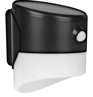 Luceco LEXSL20B40 Solar Guardian Wall Lantern with PIR Sensor Black IP44 200lm 2W 4000K Standard
