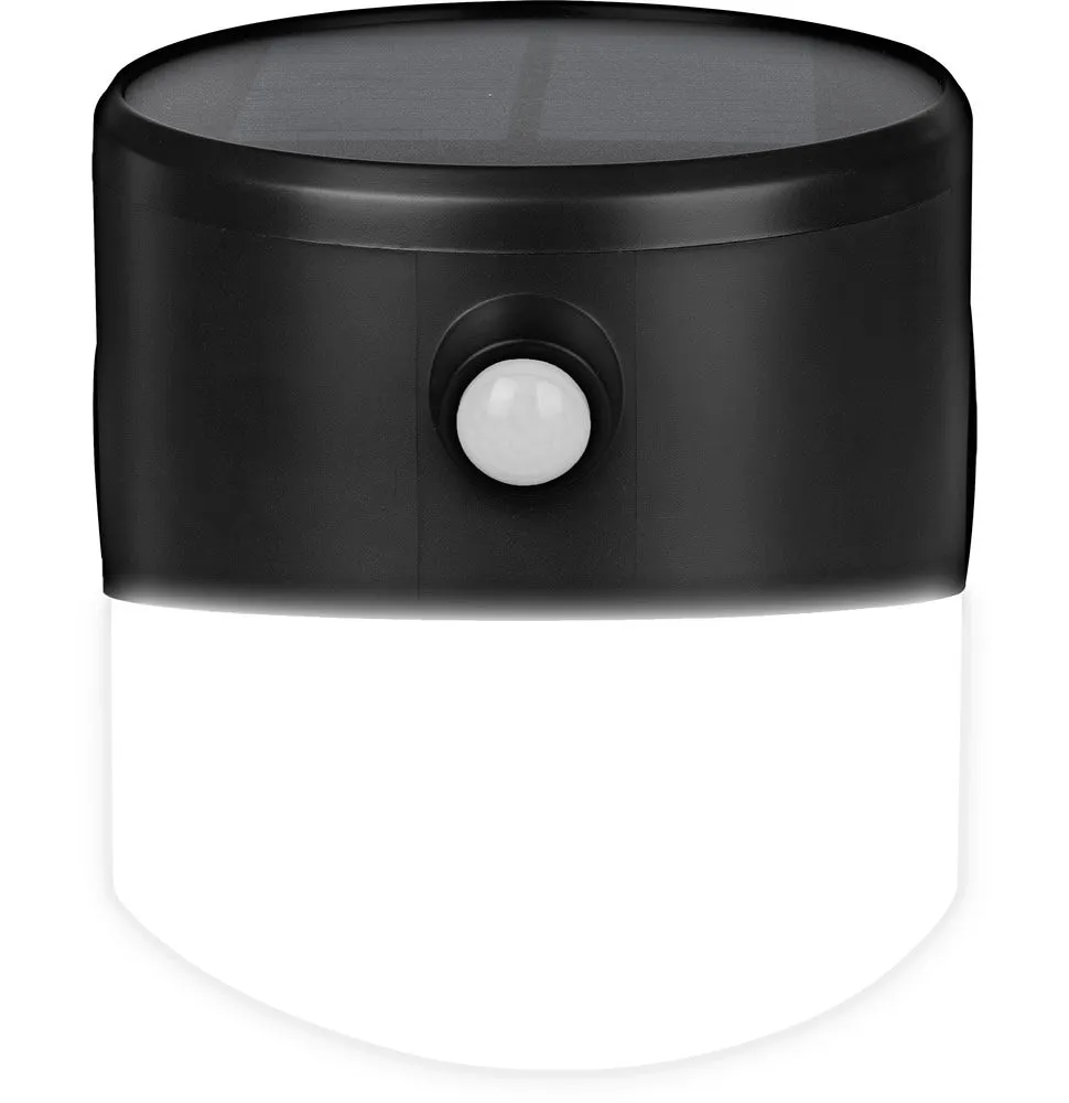 Luceco LEXSL20B40 Solar Guardian Wall Lantern with PIR Sensor Black IP44 200lm 2W 4000K Standard