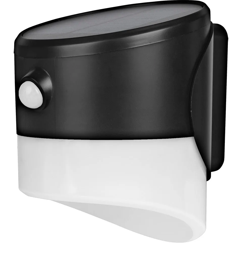 Luceco LEXSL20B40 Solar Guardian Wall Lantern with PIR Sensor Black IP44 200lm 2W 4000K Standard